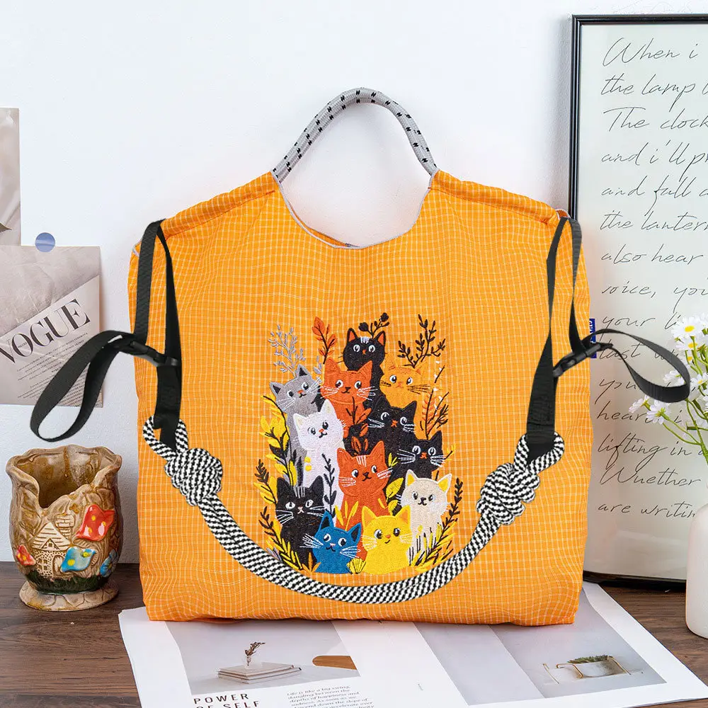 Blue Bottle Embroidered Large Capacity Tote Bag - Image 95