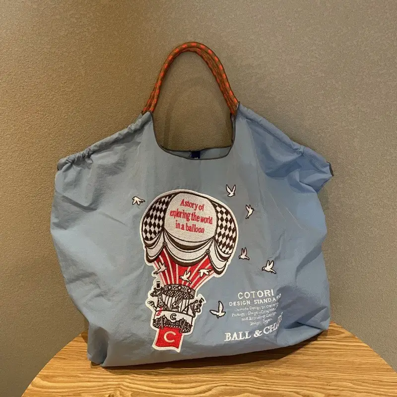 Blue Bottle Embroidered Large Capacity Tote Bag - Image 96