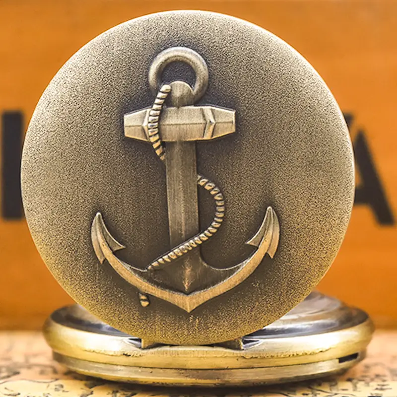 Cross-Border Anchor Pattern Flip Pocket Watch for Men Women - Image 6