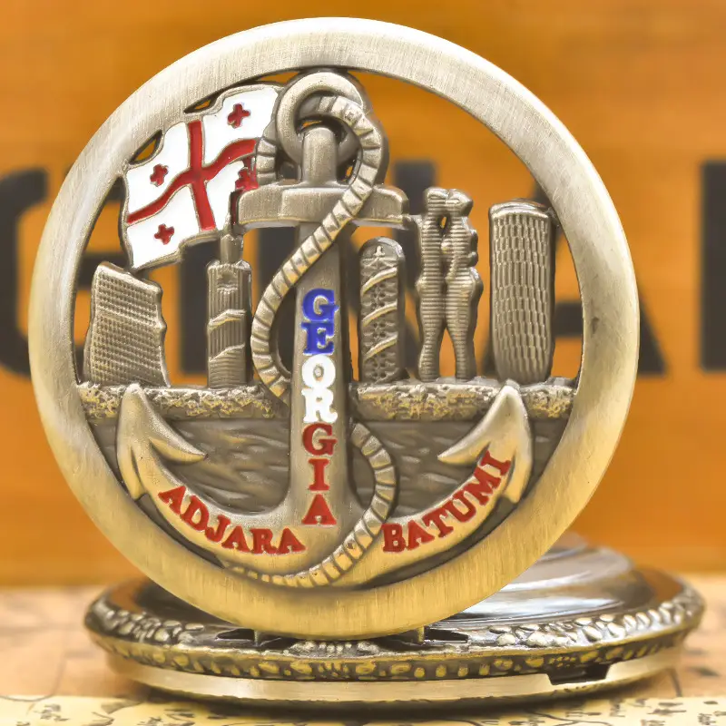 Cross-Border Anchor Pattern Flip Pocket Watch for Men Women — feature 8