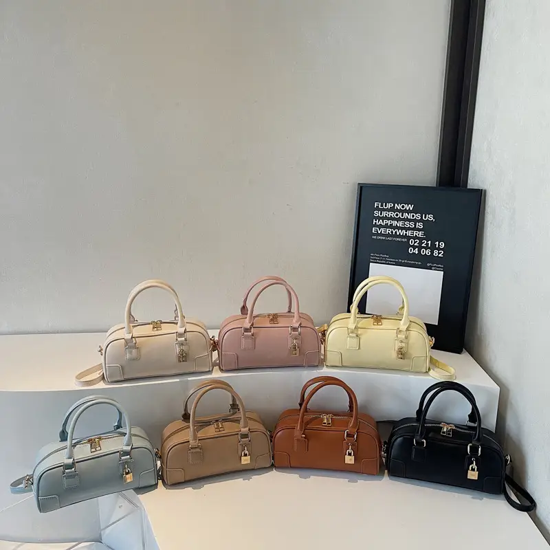Women's Cream Shoulder Crossbody Bag with Gold Hardware