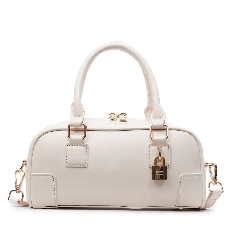 Women's Cream Shoulder Crossbody Bag with Gold Hardware