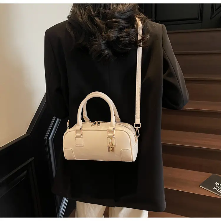 Women's Cream Shoulder Crossbody Bag with Gold Hardware — feature 18