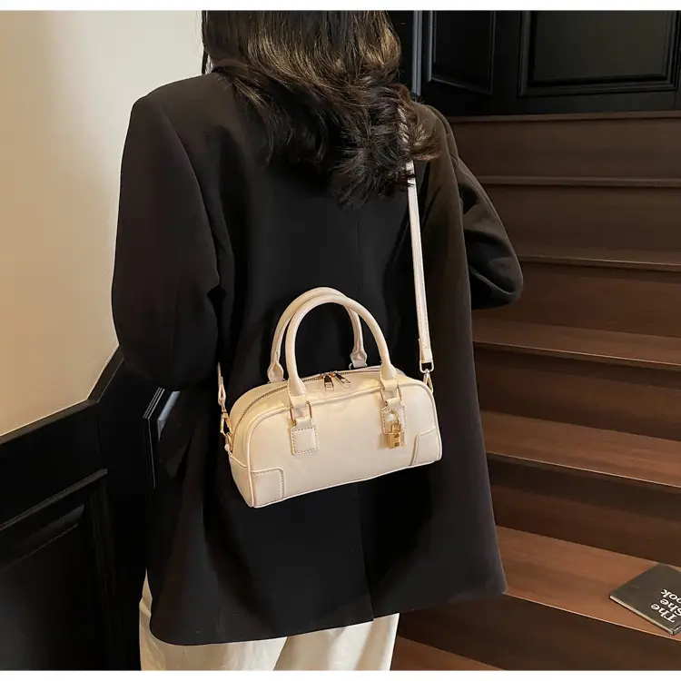 Women's Cream Shoulder Crossbody Bag with Gold Hardware — feature 19