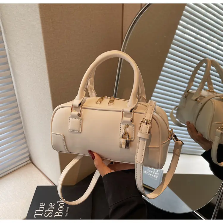 Women's Cream Shoulder Crossbody Bag with Gold Hardware — feature 21