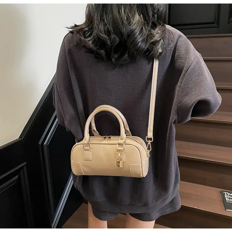 Women's Cream Shoulder Crossbody Bag with Gold Hardware — feature 8