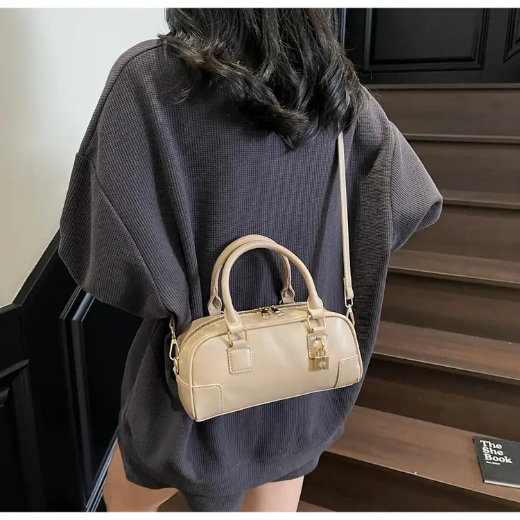 Women's Cream Shoulder Crossbody Bag with Gold Hardware — feature 9