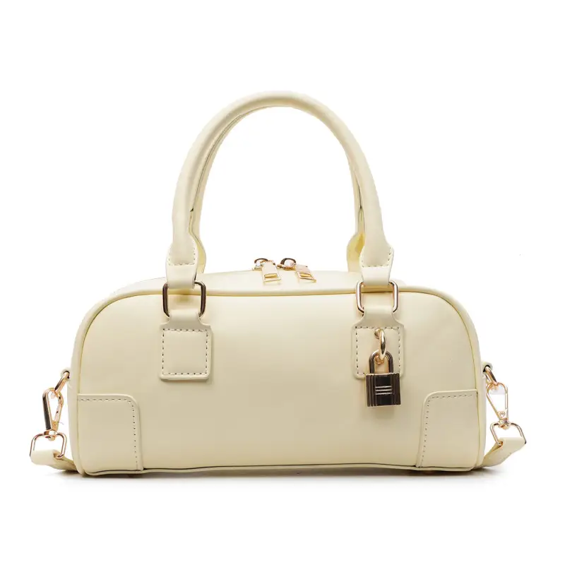 Women's Cream Shoulder Crossbody Bag with Gold Hardware