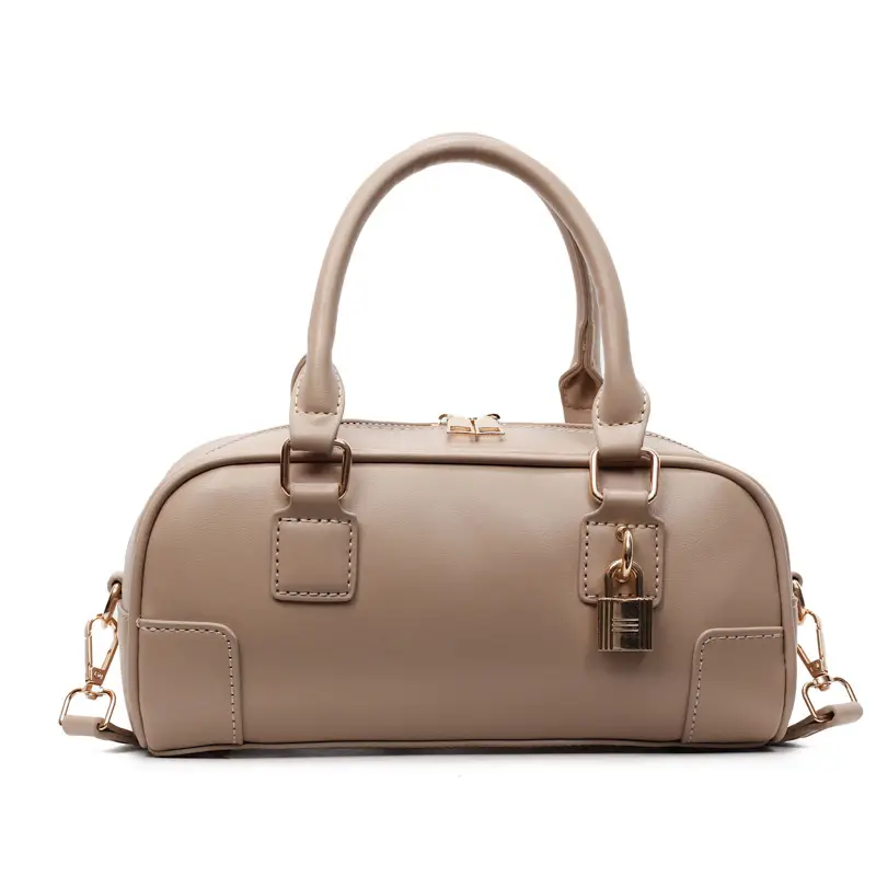 Women's Cream Shoulder Crossbody Bag with Gold Hardware