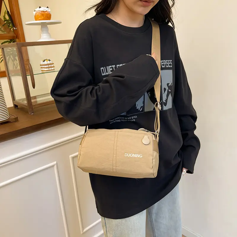 Women Textured Crossbody Bag Tan Travel Casual