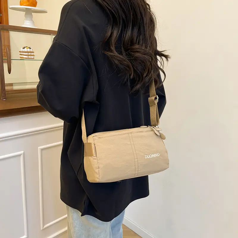 Women Textured Crossbody Bag Tan Travel Casual — feature 11