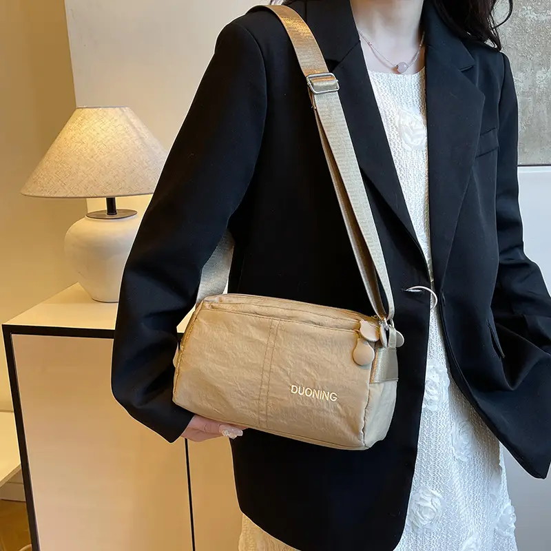 Women Textured Crossbody Bag Tan Travel Casual — feature 21