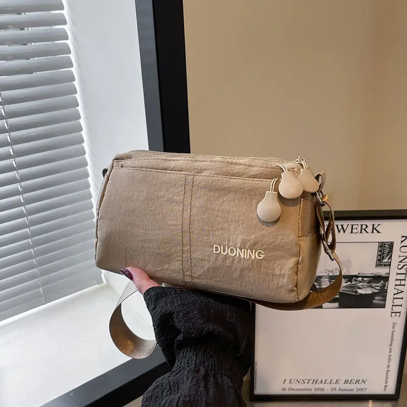 Women Textured Crossbody Bag Tan Travel Casual — feature 23