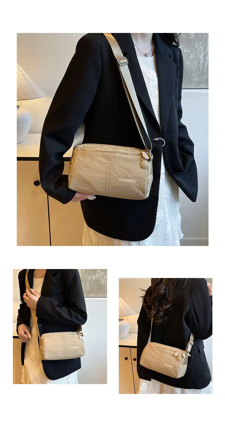 Women Textured Crossbody Bag Tan Travel Casual — feature 4