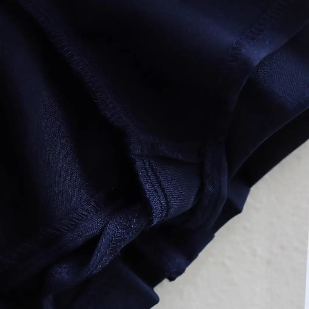 Dark Blue Pleated Skirt Mini with White Trim