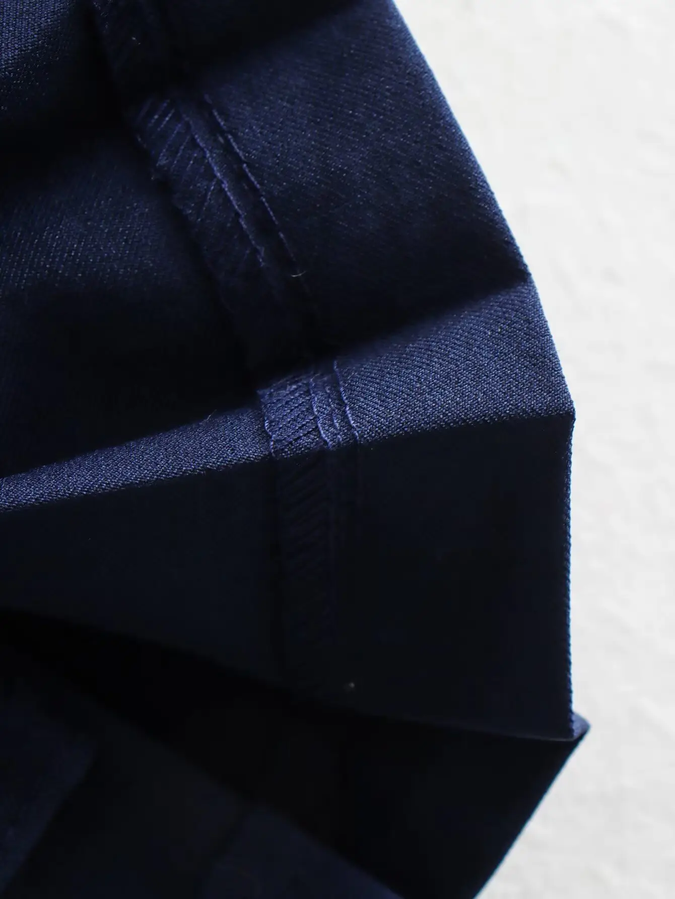 Dark Blue Pleated Skirt Mini with White Trim — feature 9