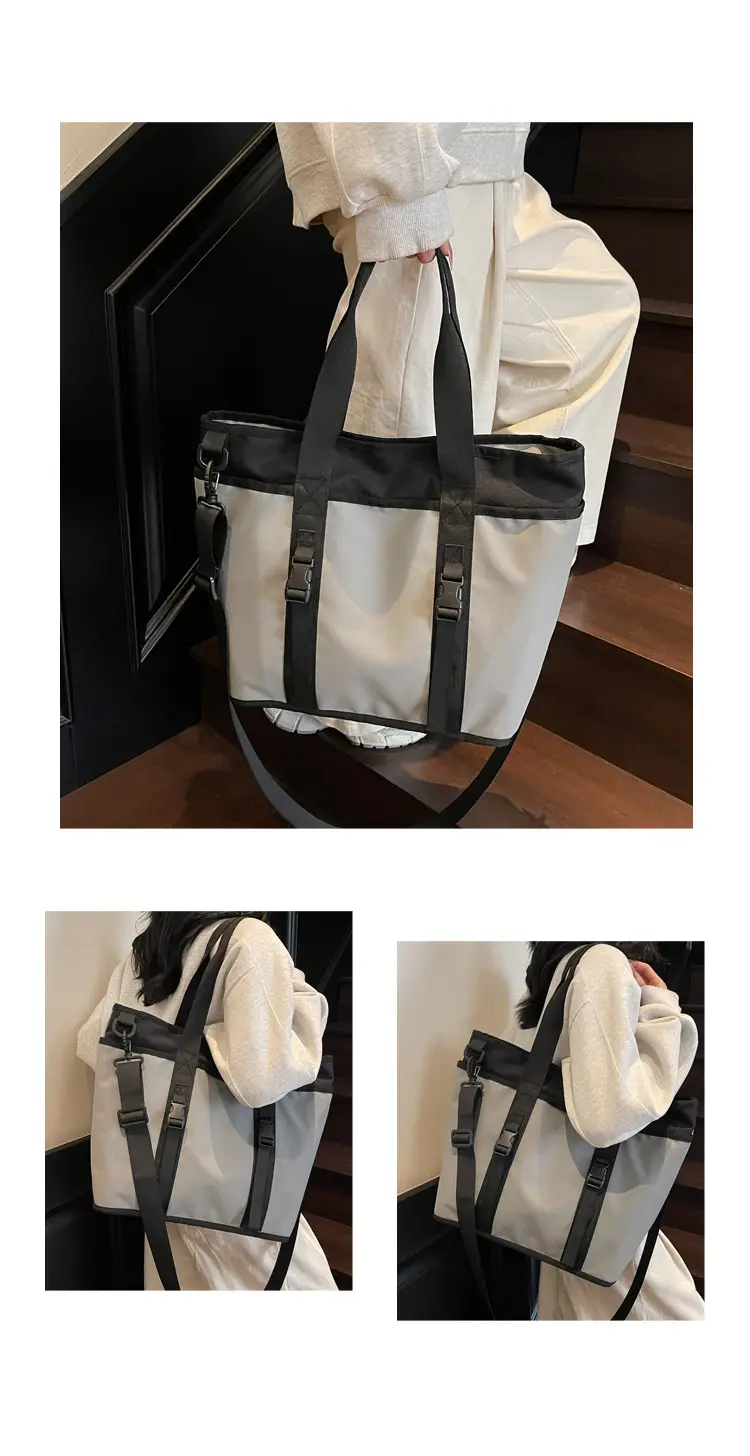 Trendy Black & White Shoulder Bag for Travel & Commute — feature 13