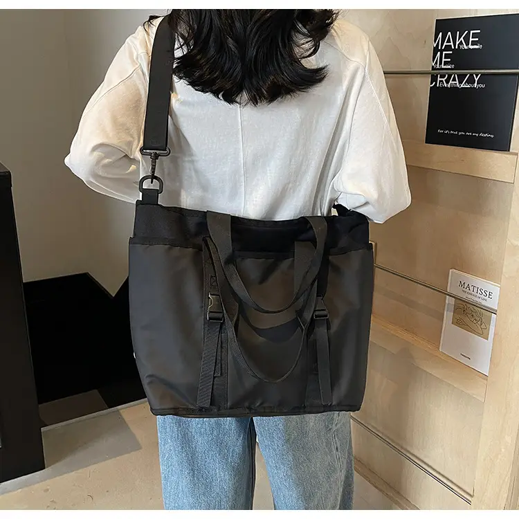 Trendy Black & White Shoulder Bag for Travel & Commute — feature 30