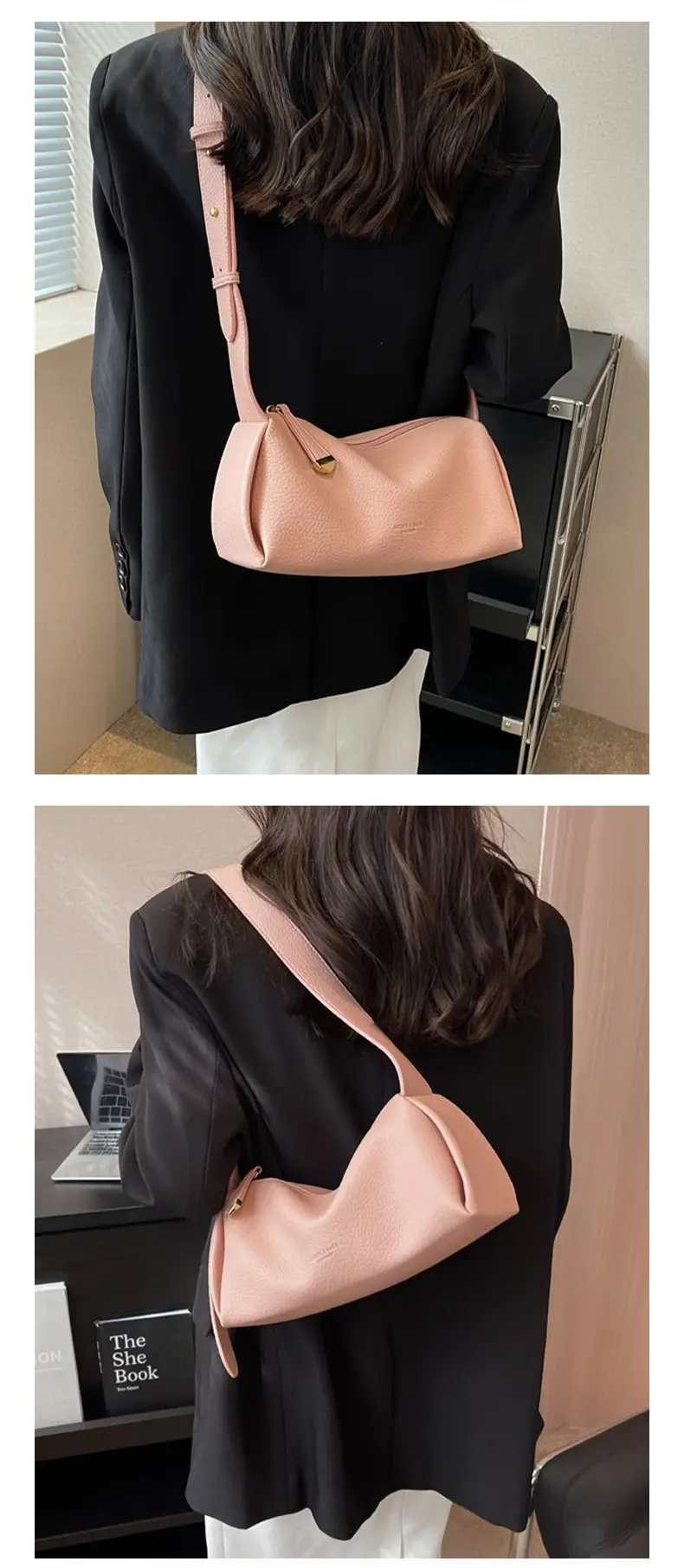 Women's Pink Textured Shoulder Bag 2026 — feature 17