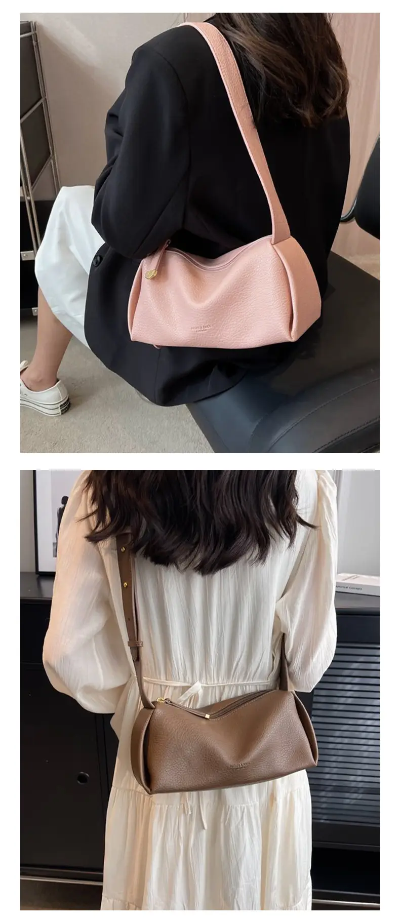 Women's Pink Textured Shoulder Bag 2026 — feature 18