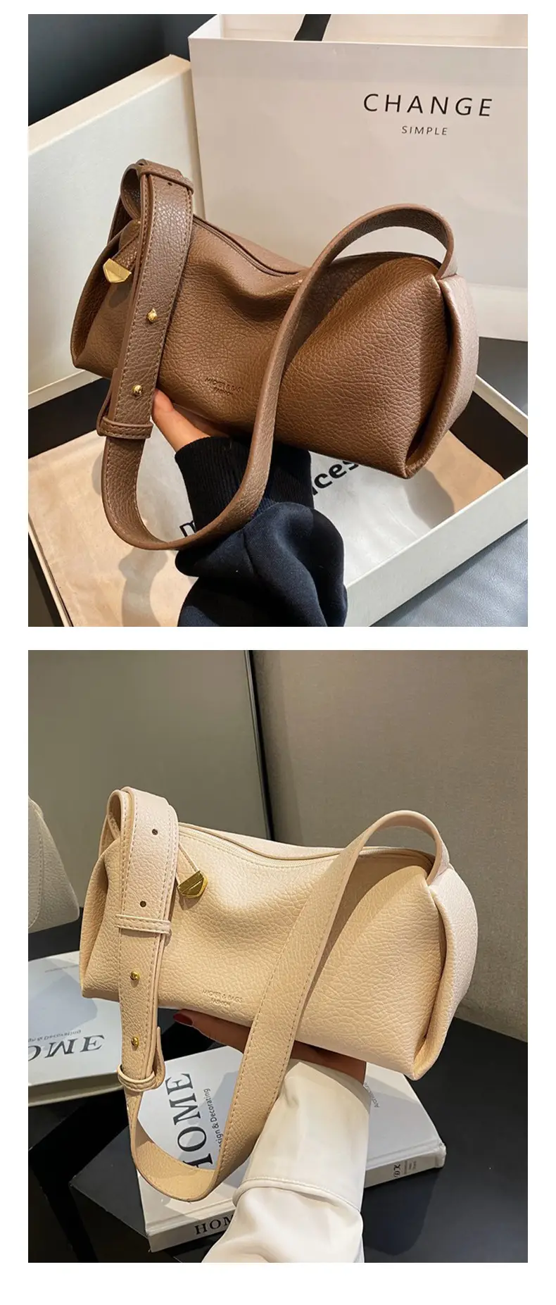 Women's Pink Textured Shoulder Bag 2026 — feature 21