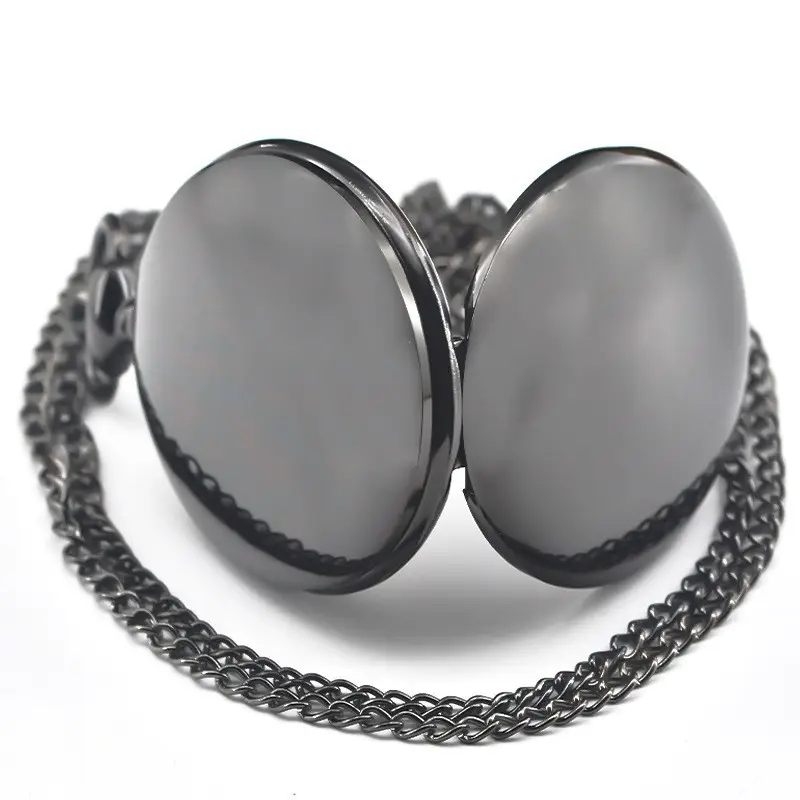 Double-Sided Glossy Flip Pocket Watch for Men Women