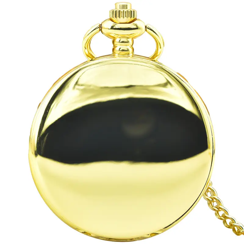Double-Sided Glossy Flip Pocket Watch for Men Women