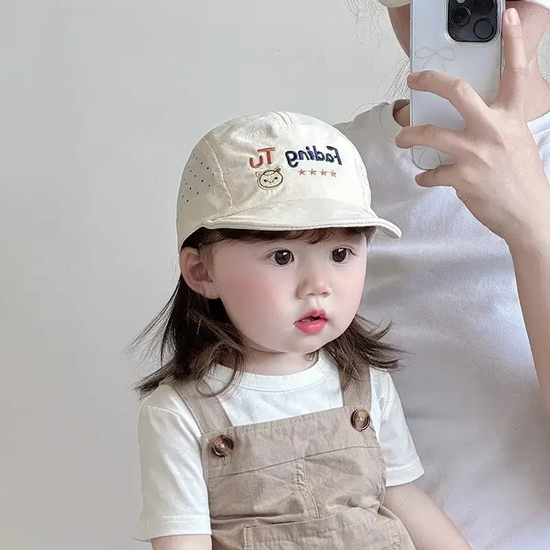 Baby's Beige Baseball Cap with "BING" Print - Image 5