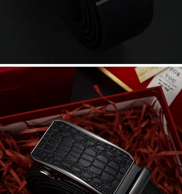 Men's Black Croc Embellished Buckle Belt — feature 3