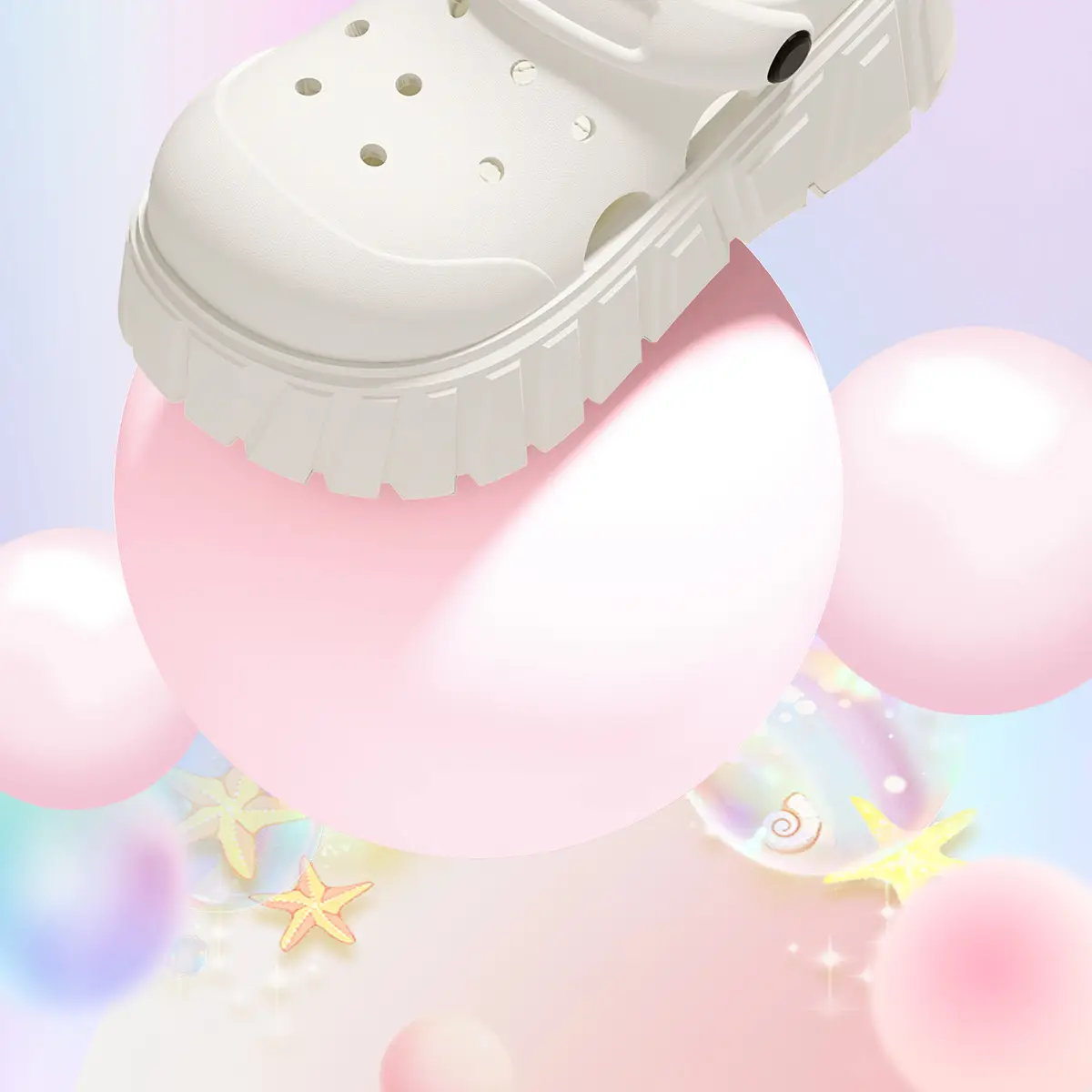 White Non-Slip Hole Earrings Slippers for Women — feature 14