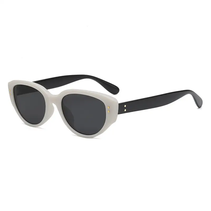 Queen Jiaer White Cat Eye Sunglasses for Men