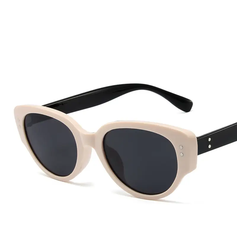 Queen Jiaer White Cat Eye Sunglasses for Men