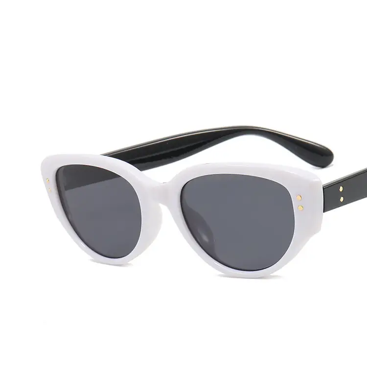 Queen Jiaer White Cat Eye Sunglasses for Men