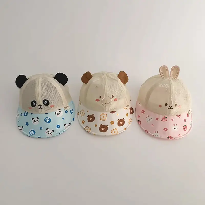 Cute Cartoon Baby Hats 2025 Summer Mesh Sun Hat - Image 5