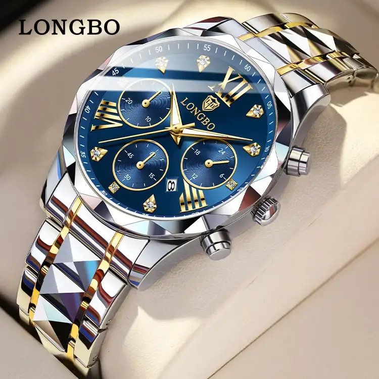 Longbo Gold Quartz Watch for Men Waterproof Luxury - Image 8