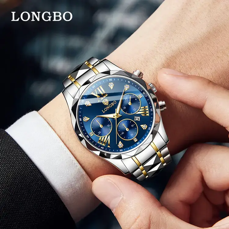 Longbo Gold Quartz Watch for Men Waterproof Luxury - Image 9