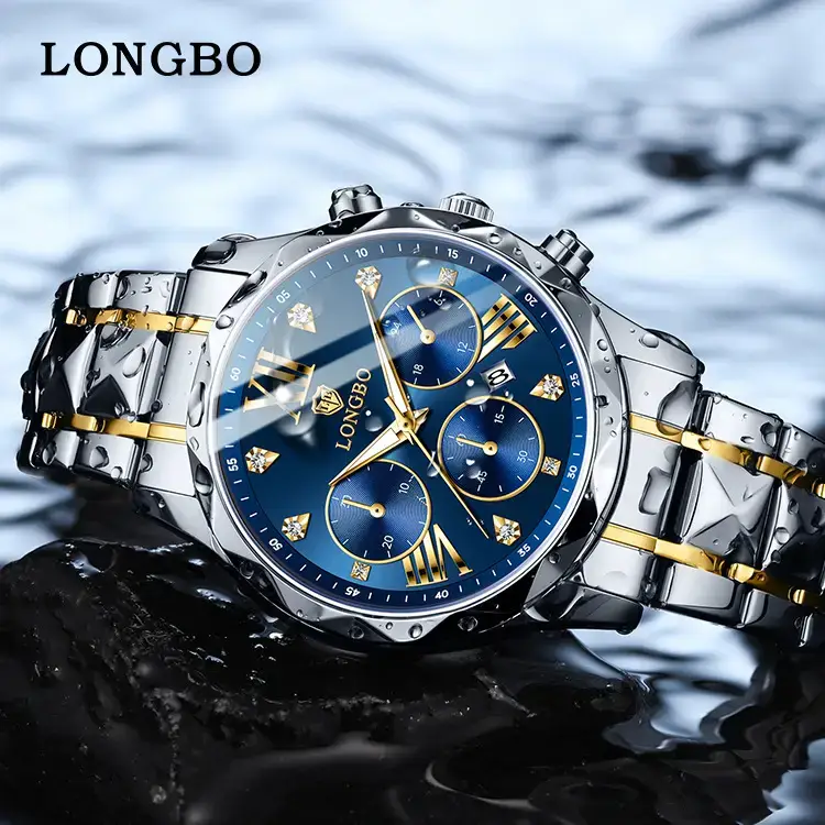 Longbo Gold Quartz Watch for Men Waterproof Luxury - Image 11