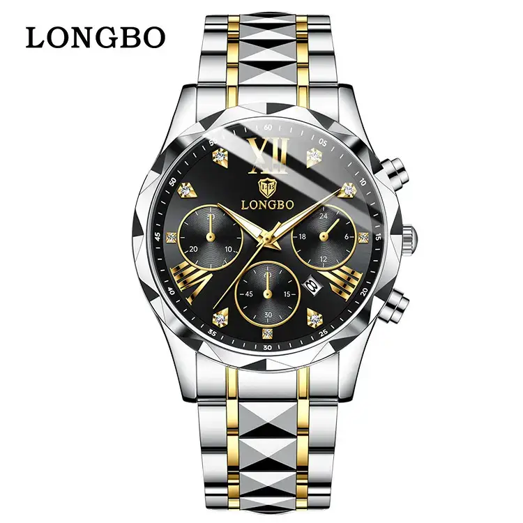 Longbo Gold Quartz Watch for Men Waterproof Luxury - Image 7