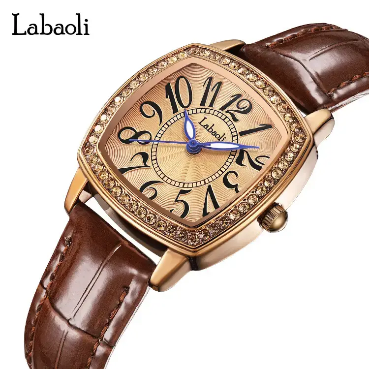Laboli Green Square Watch for Women Waterproof Quartz Belt - Image 6