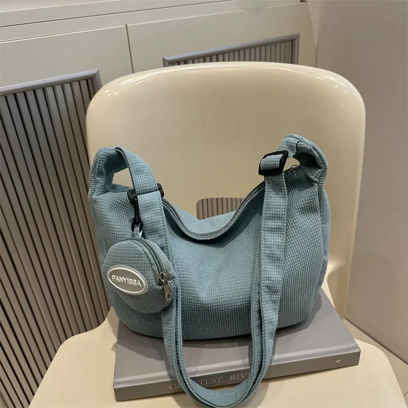 Blue Corduroy Women's Shoulder Bag 2025 - Image 9