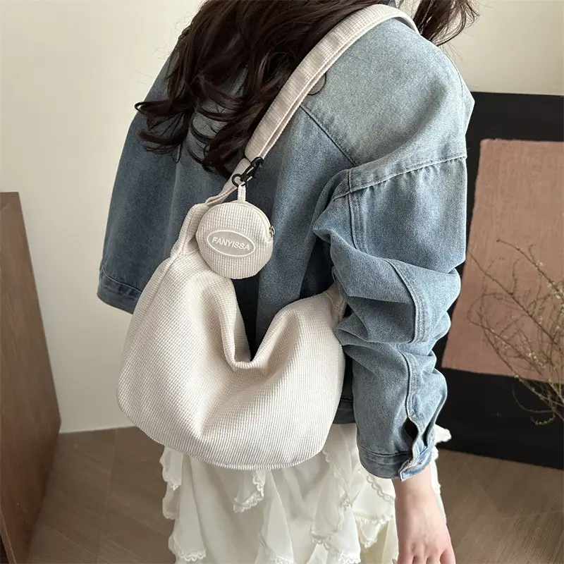 Blue Corduroy Women's Shoulder Bag 2025 - Image 10