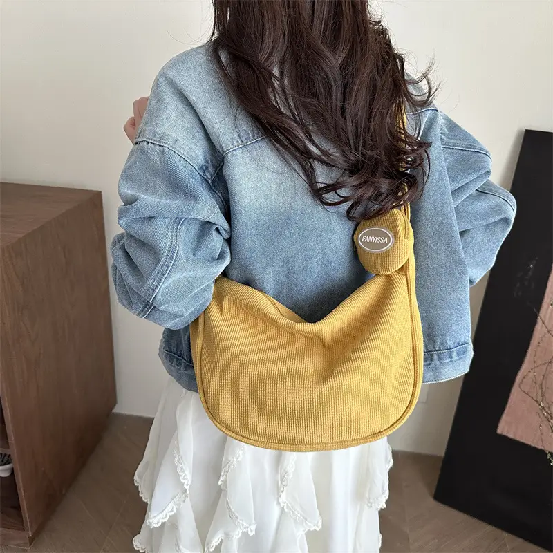 Blue Corduroy Women's Shoulder Bag 2025 - Image 11