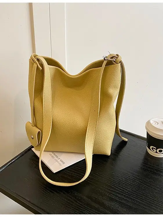 Black Leather Bucket Bag for Women 2025 - Image 7