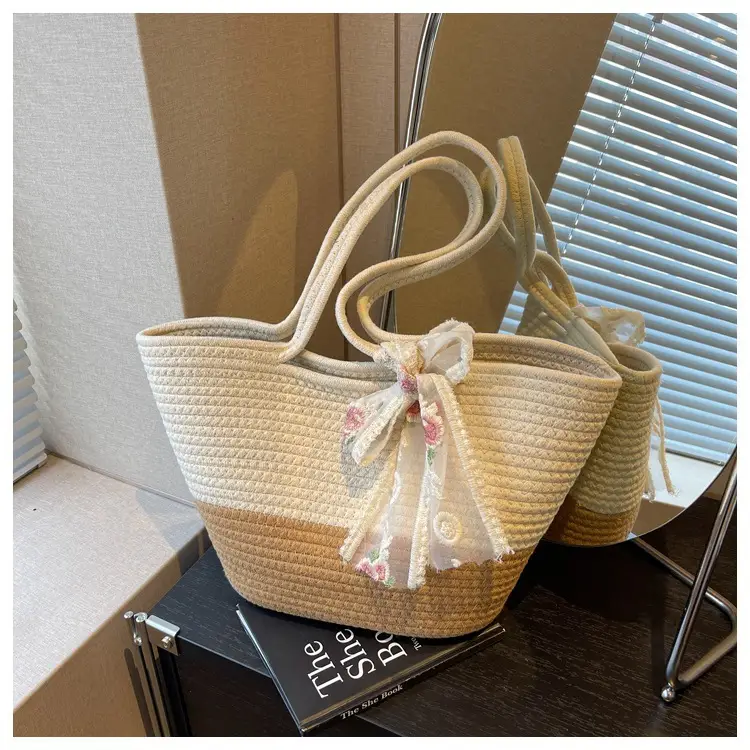 New Fashion Large Capacity Woven Bag Women's All-match Crossbody Bag Shoulder Bag Portable Tote Bag Travel Beach Bag luggage and leather goods — feature 33