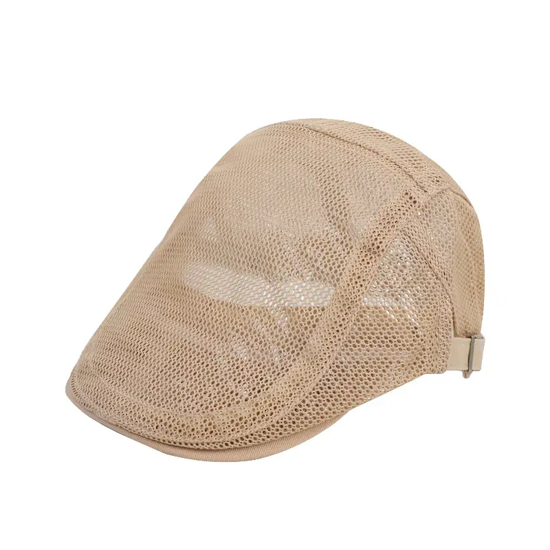 Men's Hollow Mesh Summer Cap Beige Korean Style - Image 10