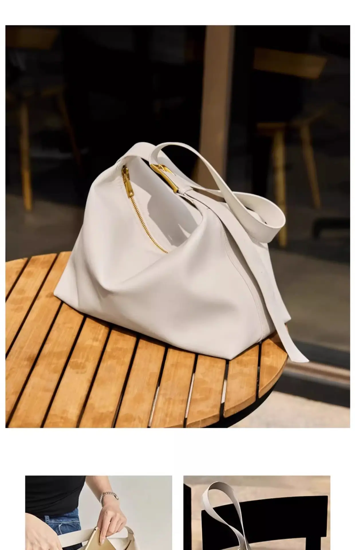 Women's Brown Leather Shoulder Bag with Crossbody Strap — feature 21