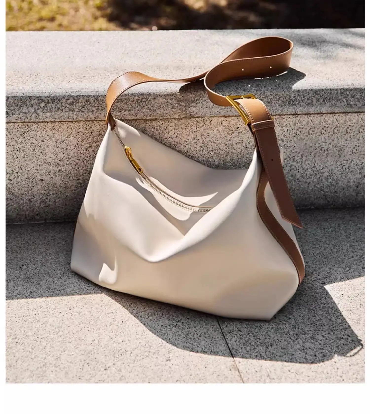 Women's Brown Leather Shoulder Bag with Crossbody Strap — feature 24