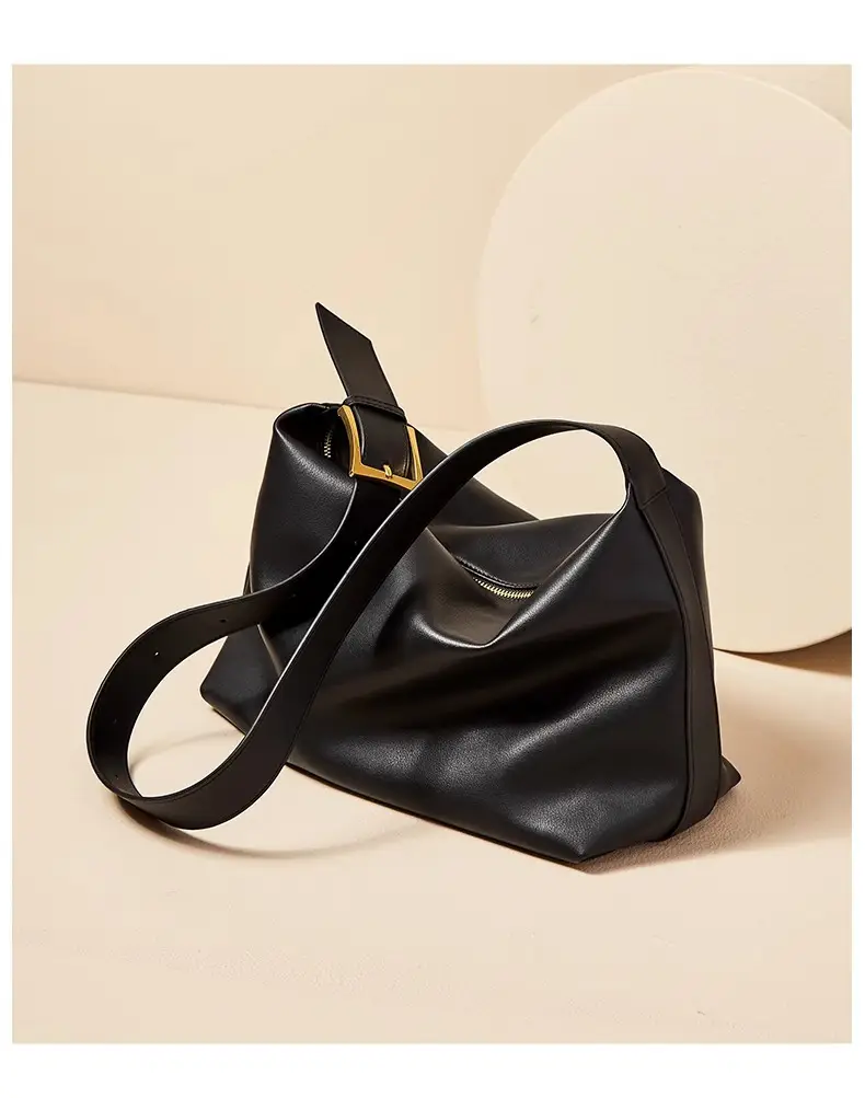 Women's Brown Leather Shoulder Bag with Crossbody Strap — feature 32