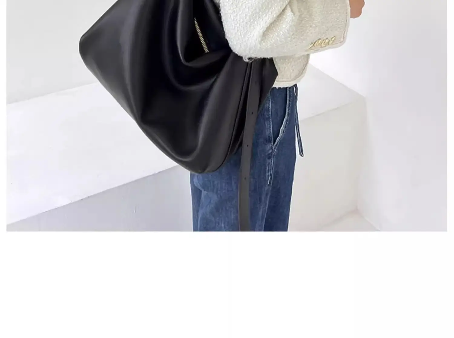 Women's Brown Leather Shoulder Bag with Crossbody Strap — feature 34