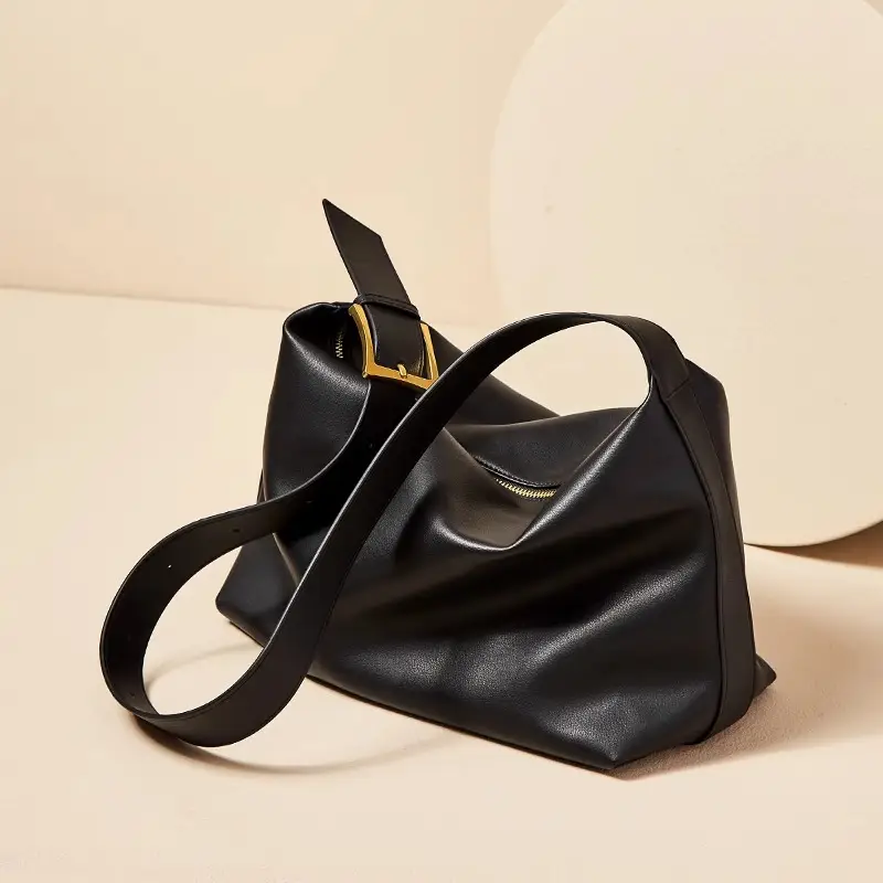 Women's Brown Leather Shoulder Bag with Crossbody Strap - Image 3